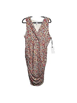Leith Ruched Multicolor Floral Surplice Dress Casual Dress (view 1)