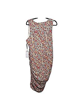 Leith Ruched Multicolor Floral Surplice Dress Casual Dress (view 2)