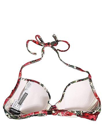 Dolce & Gabbana Multicolor Floral Print Beachwear Bikini Women's Top (view 2)
