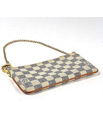 Louis Vuitton Louis Vuitton Pochette Mira MM Shoulder Bag, Makeup/Cosmetics/Accessory Pouch, Damier Azur White, N60027, Women's (view 2)