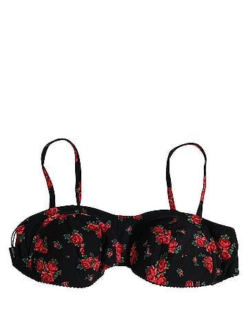 Dolce & Gabbana Black Floral Print Underwire Beachwear Bikini Women's Top (view 1)