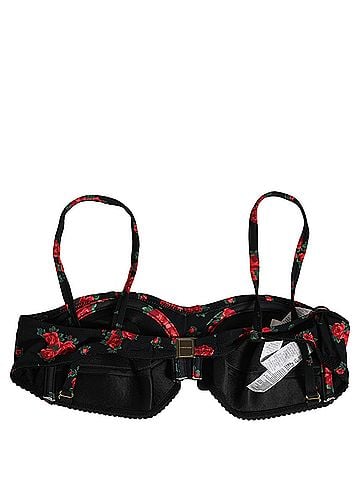Dolce & Gabbana Black Floral Print Underwire Beachwear Bikini Women's Top (view 2)