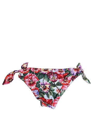 Dolce & Gabbana White Floral Print Nylon Beachwear Bikini Women's Bottom (view 1)