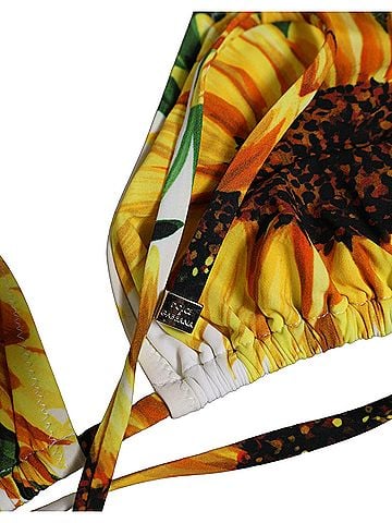 Dolce & Gabbana Multicolor Floral Halter Beachwear Bikini Women's Top (view 2)
