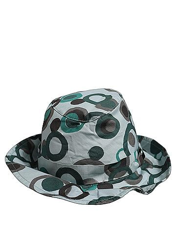 Dolce & Gabbana Teal Cotton Big Polka Dot Pattern Bucket Women's Hat (view 1)