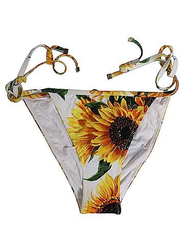 Dolce & Gabbana Bottom White Sunflower Nylon Beachwear Women's Bikini (view 1)