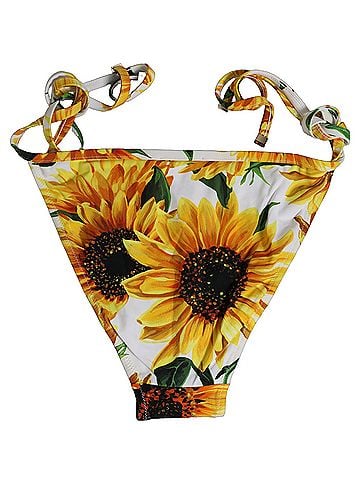 Dolce & Gabbana Bottom White Sunflower Nylon Beachwear Women's Bikini (view 2)