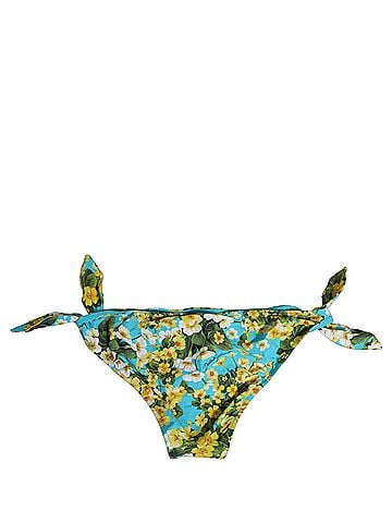 Dolce & Gabbana Blue Floral Print Nylon Beachwear Bikini Women's Bottom (view 2)