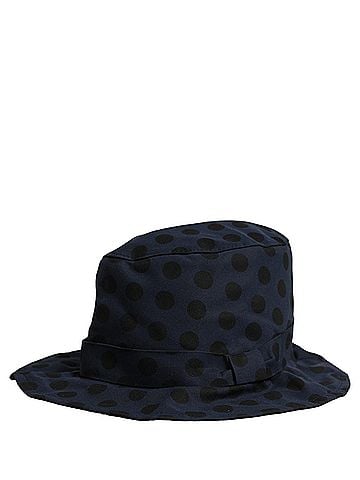 Dolce & Gabbana Blue Black Polka Dot Cotton Bucket Capello Women's Hat (view 2)