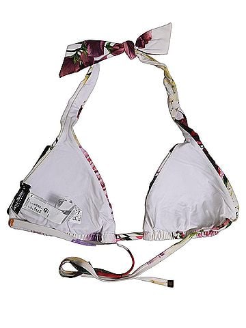 Dolce & Gabbana White Floral Print Triangle Beachwear Bikini Women's Top (view 2)