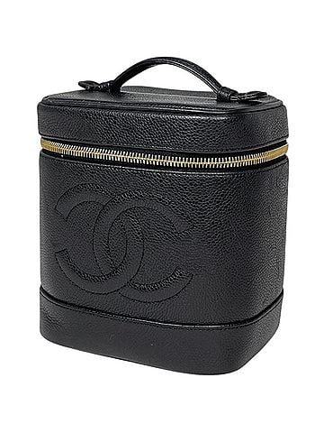 Chanel Chanel Coco Mark Vanity Bag, Cosmetic Pouch, Caviar Leather, Black, A01998, Women's (view 1)