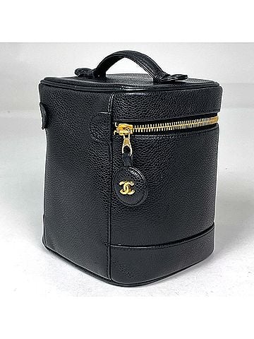 Chanel Chanel Coco Mark Vanity Bag, Cosmetic Pouch, Caviar Leather, Black, A01998, Women's (view 2)
