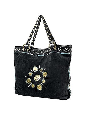 Gucci Gucci Babushka Crest Suede Tote Bag, Black, 211959, Women's (view 1)