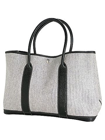 Hermès Hermes Garden Party PM Tote Bag, Toile H (coated), Gray/Black, Size F, Women's (view 1)