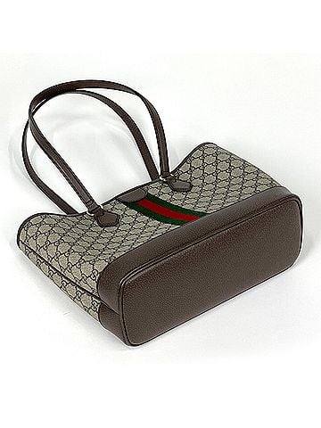 Gucci Gucci Double G Medium Tote Bag, Ophidia GG, Coated Canvas, Beige/Brown, 836849, Women's (view 2)