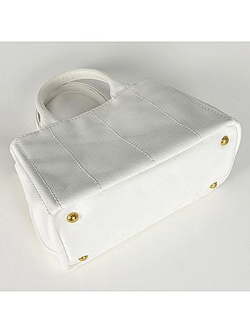 Prada Prada Canapa Tote Bag, 2-Way Shoulder Bag/Handbag, Canvas, White, 1BG439, Women's (view 2)