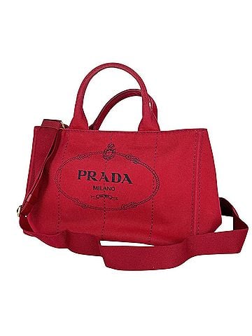 Prada Prada Canapa Tote 2-Way Canvas Red BN2642 Women's (view 1)