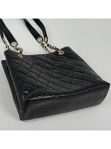 Chanel Chanel tote bag, Coco Mark, caviar leather, black, women's. (view 2)