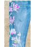 Express Floral Blue Jeans Size 2 - photo 5