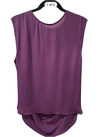 Haute Hippie Sleeveless Purple Draped High-Low Shell Sleeveless T-Shirt (view 1)