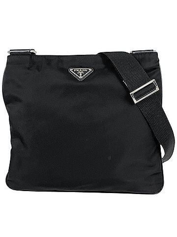 Prada Prada PRADA Shoulder Bag, Logo Plate, Nylon, Nero (Black), Women's (view 1)