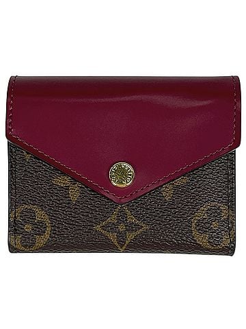 Louis Vuitton Louis Vuitton Portefeuille Zoe Tri-fold Wallet, Monogram Brown Fuchsia, M62932, Women's (view 1)