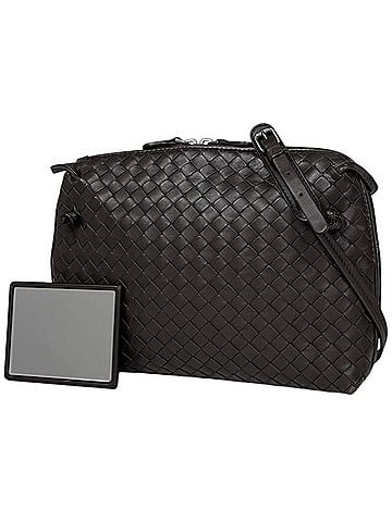 Bottega Veneta Bottega Veneta shoulder bag, Intrecciato leather, dark brown, 245354, women's. (view 1)