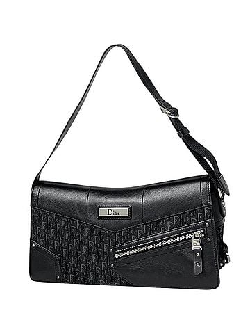 Christian Dior Christian Dior Street Chic Shoulder Bag, Trotter Pattern, Canvas, Black, Women's (view 1)