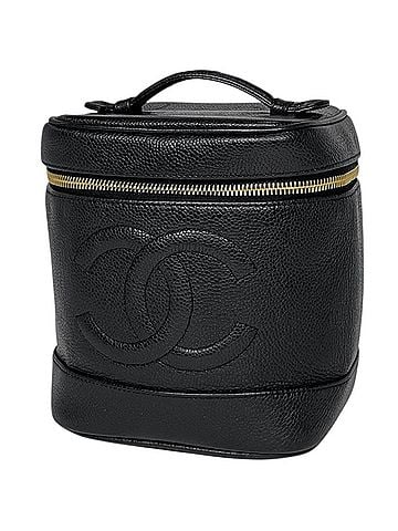 Chanel Chanel Coco Mark Vanity Bag, Cosmetic Pouch, Makeup Caviar Leather, Black, A01998, Women's (view 1)