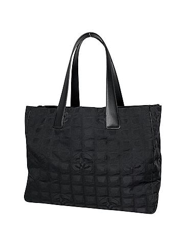 Chanel Chanel New Travel Line Tote MM Bag, Coco Mark, Nylon Jacquard, Black, A15991, Women's (view 1)