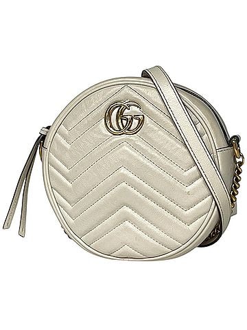 Gucci Gucci GG Marmont Leather Shoulder Bag, Ivory, 550154, Women's (view 1)
