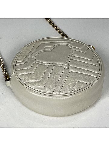 Gucci Gucci GG Marmont Leather Shoulder Bag, Ivory, 550154, Women's (view 2)