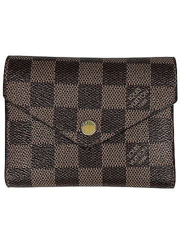 Louis Vuitton Louis Vuitton Portefeuille Victorine Tri-fold Wallet, Damier Pattern, Brown/Red, N41659, Women's (view 1)