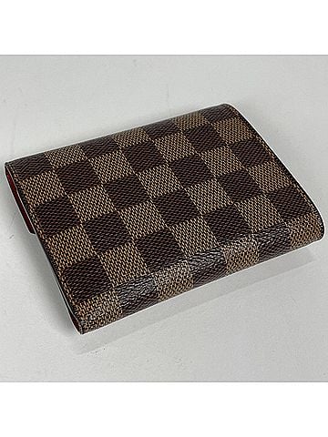 Louis Vuitton Louis Vuitton Portefeuille Victorine Tri-fold Wallet, Damier Pattern, Brown/Red, N41659, Women's (view 2)
