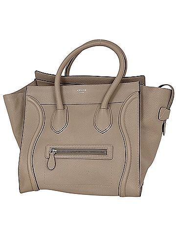 Céline Celine Luggage Mini Shopper Handbag, Leather, Beige, Women's (view 1)