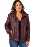 Gallery 100% Leather Burgundy Jacket Size 12 - photo 1