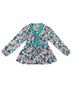Matilda Jane 100% Polyester Floral Multi Color Green Pink Long Sleeve Blouse Size L - photo 1
