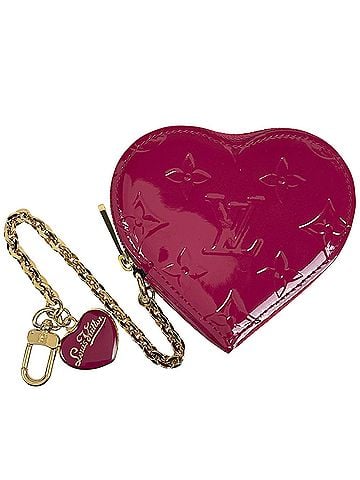 Louis Vuitton Louis Vuitton Porte Monnaie Coeur Wallet/Coin Case, Monogram Vernis Rose Indien, M90006, Women's (view 1)