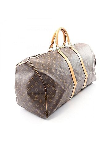 Louis Vuitton Louis Vuitton Keepall 55 Monogram Boston Bag Handbag, Coated Canvas and Leather, Pattern, Men's Women's, Brown, M41424 (view 2)