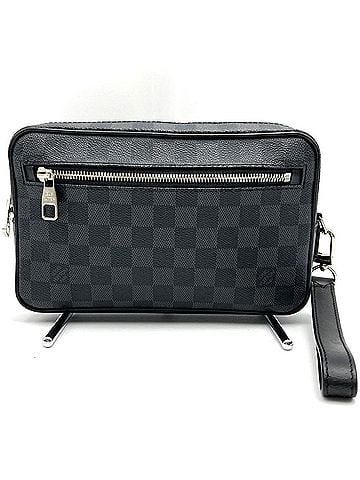 Louis Vuitton LOUIS VUITTON N41664 Pochette Kasai Clutch Bag, Black, Damier Graphite Canvas, Women's. (view 1)
