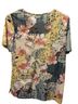 Blair 100% Polyester Floral Multi Color Short Sleeve Blouse Size M - photo 2