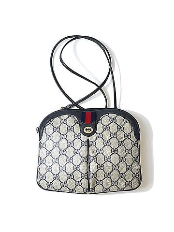 Gucci GUCCI 904 02 047 GG Supreme Shoulder Bag, Leather, Navy, Vintage, Women's (view 1)