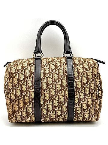 Christian Dior Christian Dior Dior Trotter Boston Bag, Canvas and Leather, Brown, Women's, Vintage (view 1)