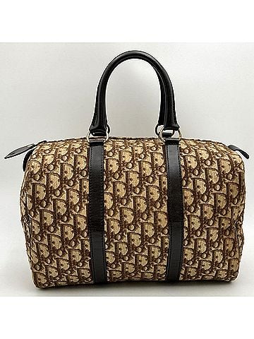 Christian Dior Christian Dior Dior Trotter Boston Bag, Canvas and Leather, Brown, Women's, Vintage (view 2)