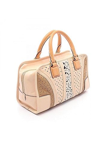 Loewe Loewe Amazona 28 Handbag, Leather, Women's, Beige/Gray/Multicolor (view 2)