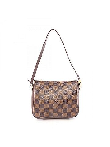 Louis Vuitton Louis Vuitton LOUIS VUITTON Trouse Makeup Damier Ebene Handbag, Coated Canvas Leather, Pattern, Women's, Brown, N51982 (view 1)