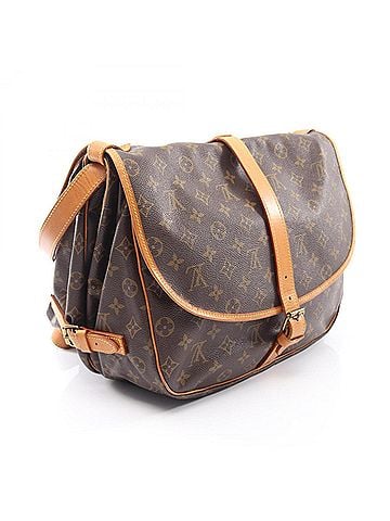 Louis Vuitton Louis Vuitton Saumur 35 Monogram Shoulder Bag/Handbag, Coated Canvas and Leather, Pattern, Women's, Brown, M42254 (view 2)