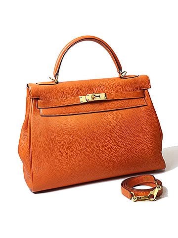 Hermès HERMES Kelly 32 Handbag, ?H stamp, Inside stitching, Togo leather, Orange, 2-way shoulder bag, Women's. (view 1)