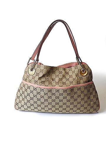 Gucci GUCCI 121023 GG Canvas Tote Bag, Beige Pink, Women's (view 1)