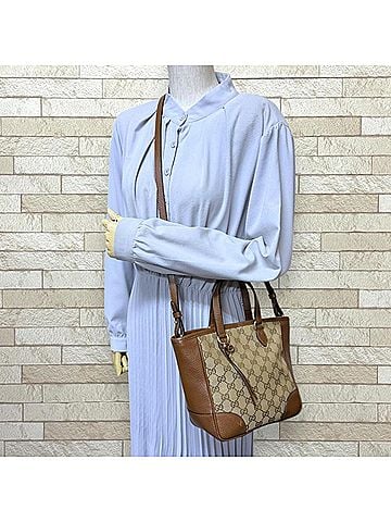 Gucci Gucci GG Canvas Shoulder Bag, Handbag, 449241, Beige, Women's, Used, 2-way (view 2)